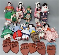 (12) Folk Costume Dolls w/ Stands