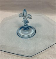 Fleur-de-lis blue depression cookie plate