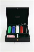 Leather Bey-Berk Poker Set with Key, Cards & Dice