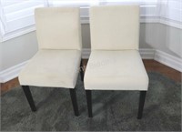 Contemporary Wood & Fabric Side Dining Chairs