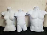 Three half size mannequins the largest is 23 in