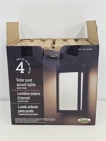 4 SOLAR POST LIGHTS - WIORKING - USED