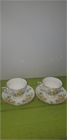 2 Melba English china cups/saucers