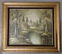Framed Oil Painting *Signed* Austin Woods Pond