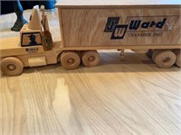 JW Ward wooden toy semi truck & key chain