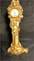 Antique Art Nouveau Gilded Metal Clock