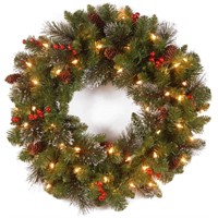 Crestwood Spruce 24 in. Artificial Wreath with Cle