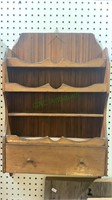 Vintage wood spice cabinet with one drawer in