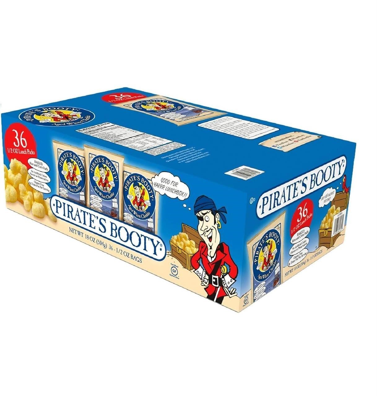 24 PK Pirate's Booty Aged Cheddar Lunch Packs,