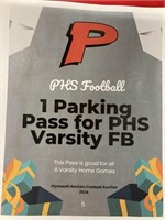 PHS  1 parking pass for PHS Varsity FB