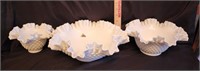 (3) Fenton Milk Glass Hobnail Bowls- See Disc
