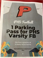 PHS  1 parking pass for PHS Varsity FB