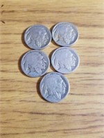 5 Buffalo nickels 1926 1935 3 no dates