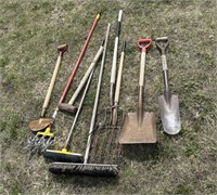 Yard Tools-Spade,Fork,Aerator,Broom, Edger &
