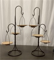 Pair of  Three-Arm Candle Holders