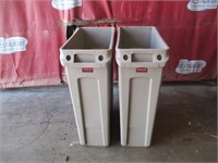 Bid X 2 : New Gray Slim Jim Trash Cans