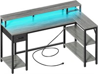 SUPERJARE 53 inch Reversible L Shaped Desk