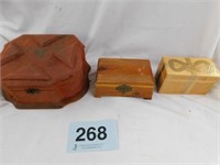 Vintage jewelry box w/ mirror - small cedar