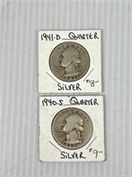 (2) 1941 D & 1941 S Silver Quarters
