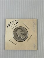 1937 D Washington Silver Quarter