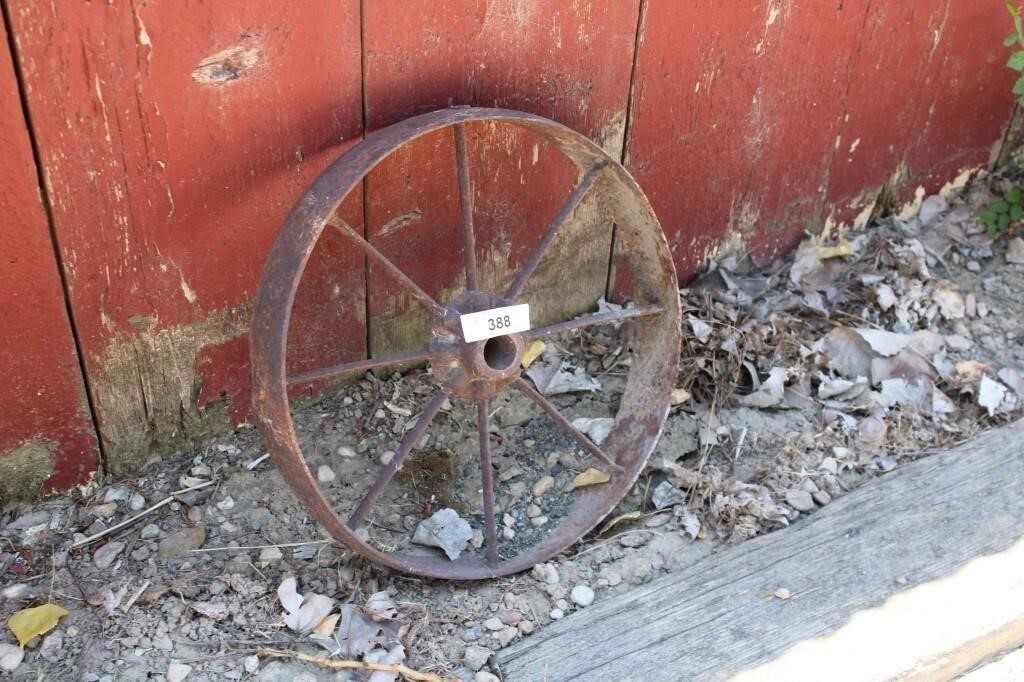 Steel implement wheel