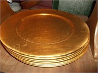 8 Golden Leaf Charger Plates