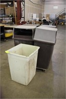 (5) Industrial Garbage Cans (4) With Lids