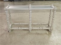 Designer Painted Sofa Table with Beveled Glass