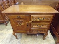 Louis XVI Style Oak Cabinet With Drawers