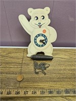 Vintage Teddy SnowCrop Clock w Moving Eyes-