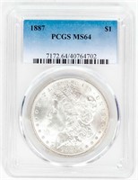 Coin 1887-P Morgan Silver Dollar - PCGS MS64