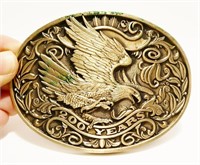 Vtg 200 Years American Eagle Brass Belt Buckle