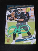 Jalen Hurts Signed Trading Card RC COA Pros