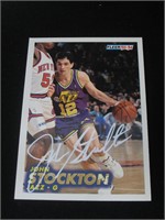 John Stockton Signed Trading Card Direct COA