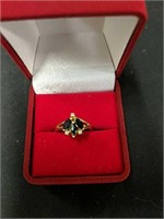 14 Karat Gold Ring  W/ Diamonds As Shown 1.6 Dwt