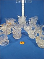 Lot Clear pressed glass pitcher collection
