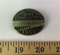 1951 Ohio Chauffer license pin