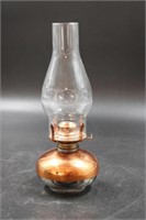 BEAUTIFUL COPPER & GLASS OIL LAMP