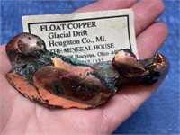 Float Copper Glacial Drift Nugget (Mich.) 5.25oz