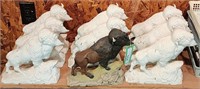 9 ceramic Buffalo