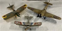 3 Vintage Model Military Airplanes