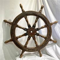 Large Wood Ship Wheel