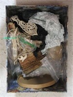 box of assorted fabric appliques