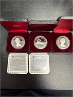 3x Canada silver dollars Queen Elizabeth II coins