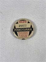 1925 PA RESIDENTS FISHING LICENSE: