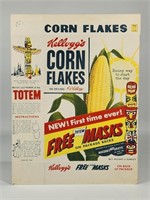 KELLOGG'S CORN FLAKES CEREAL BOX - TOTEM MASK OFFR