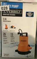Everbilt 2-In-1 Utility Pump 1/4 HP $145 Retail