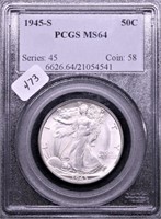 1945 S PCGS MS64 WALKING HALF DOLLAR