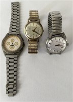 3 Vintage Men’s Watches 1960s Waltham Incabloc,