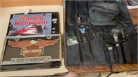 Harley Davison lot including a tool kit, fanny